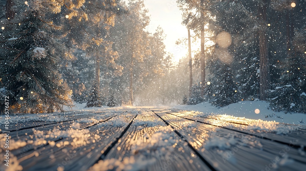 Winter Christmas Scenic Landscape with Copy Space Winter Christmas Scenic Landscape with Copy Space