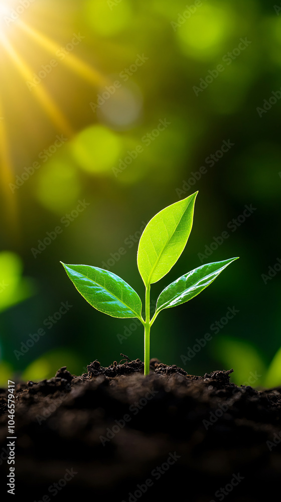 This captivating image showcases a young plant emerging from rich soil illuminated by the warm rays of the sun symbolizing growth renewal and the beauty of nature This captivating image showcases a young plant emerging from rich soil illuminated by the warm rays of the sun symbolizing growth renewal and the beauty of nature