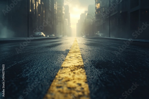 Empty asphalt road and Future concept. with generative ai