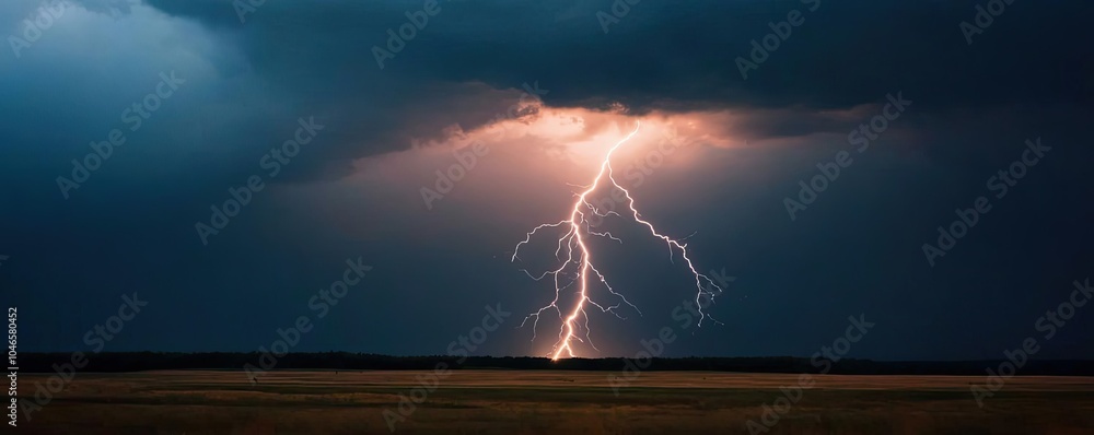 Lightning strikes during a storm in a dark, moody sky. Lightning strikes during a storm in a dark, moody sky.