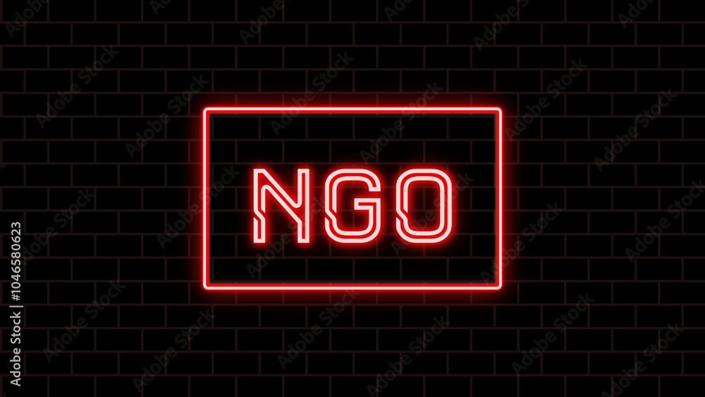 NGO のネオン文字 NGO のネオン文字