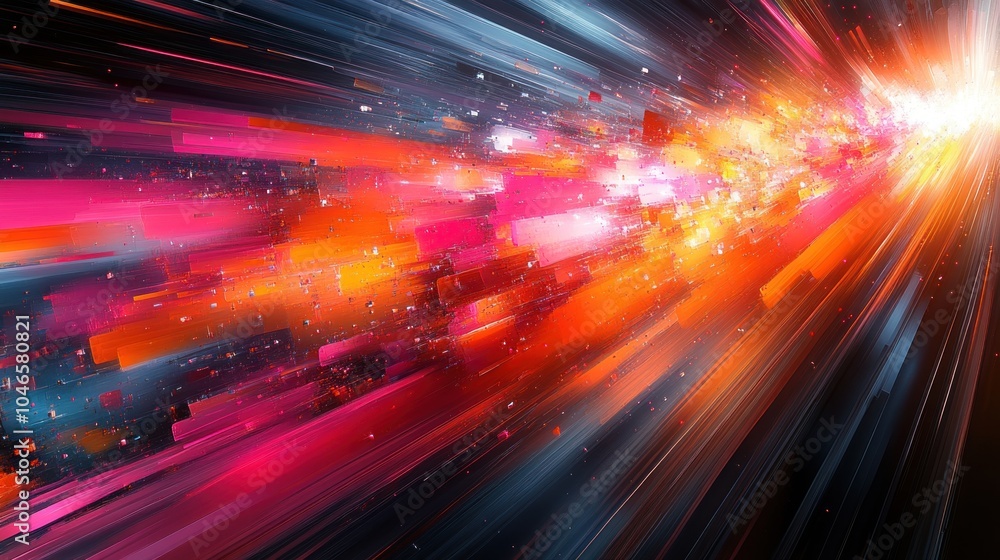 Abstract Light Speed Through Red and Orange Abstract Light Speed Through Red and Orange