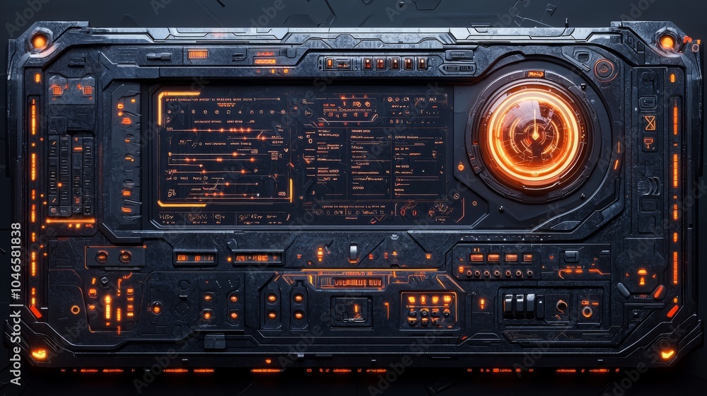 Retro Sci-Fi Menu Mockup with Intricate Design Retro Sci-Fi Menu Mockup with Intricate Design