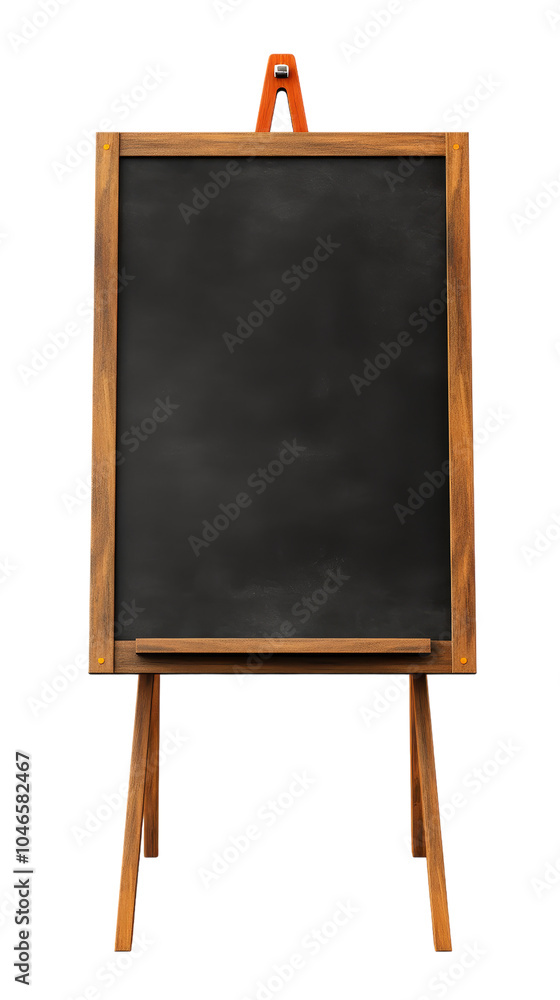 Wooden Blackboard Easel with Orange Accents Wooden Blackboard Easel with Orange Accents