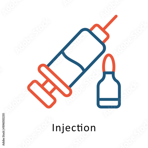 Injection vector Outline Two Color Design icon. Cancer Symbol on White background EPS 10 File photo