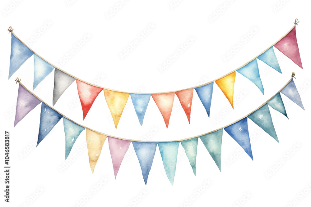 Fototapeta premium Vibrant Celebration Flags Hanging in the Air