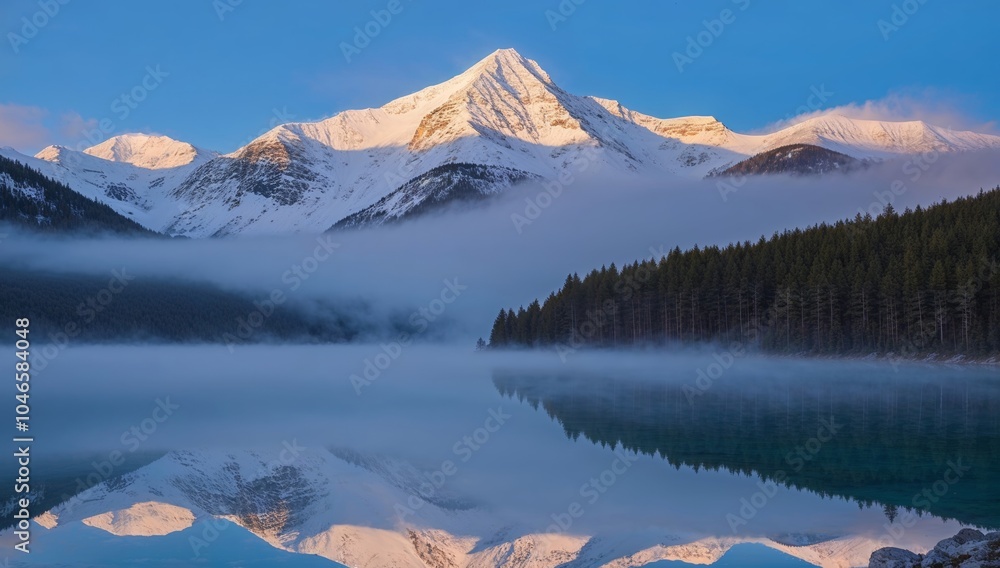 snow covered mountains in the morning snow covered mountains in the morning