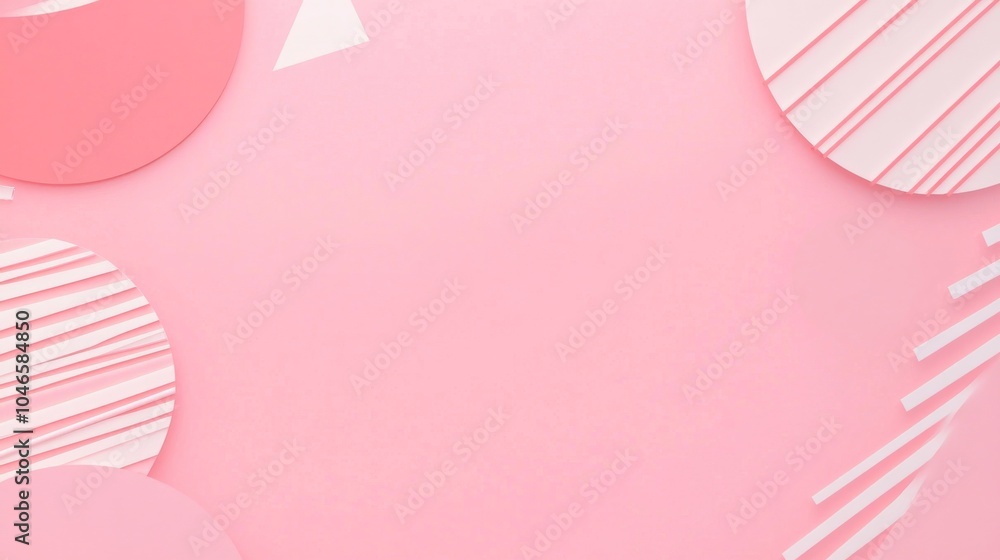 Photo of, Pink background with minimalist geometric shapes for design, banner template Photo of, Pink background with minimalist geometric shapes for design, banner template