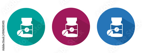 Icon for medicine bottle vector illustration in flat.