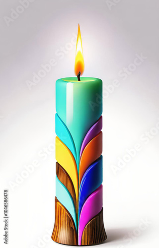 Christmas candle on a white background