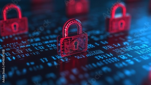 Obraz na płótnie Exploring the future of cybersecurity the role of digital locks and encryption in protecting sensitive information in a data-driven world w salonie