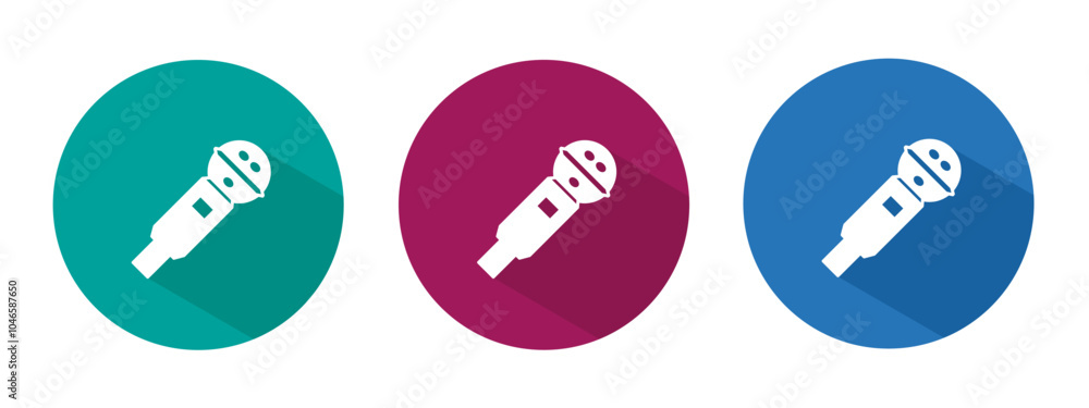 Icon for microphone vector illustration in flat. Icon for microphone vector illustration in flat.