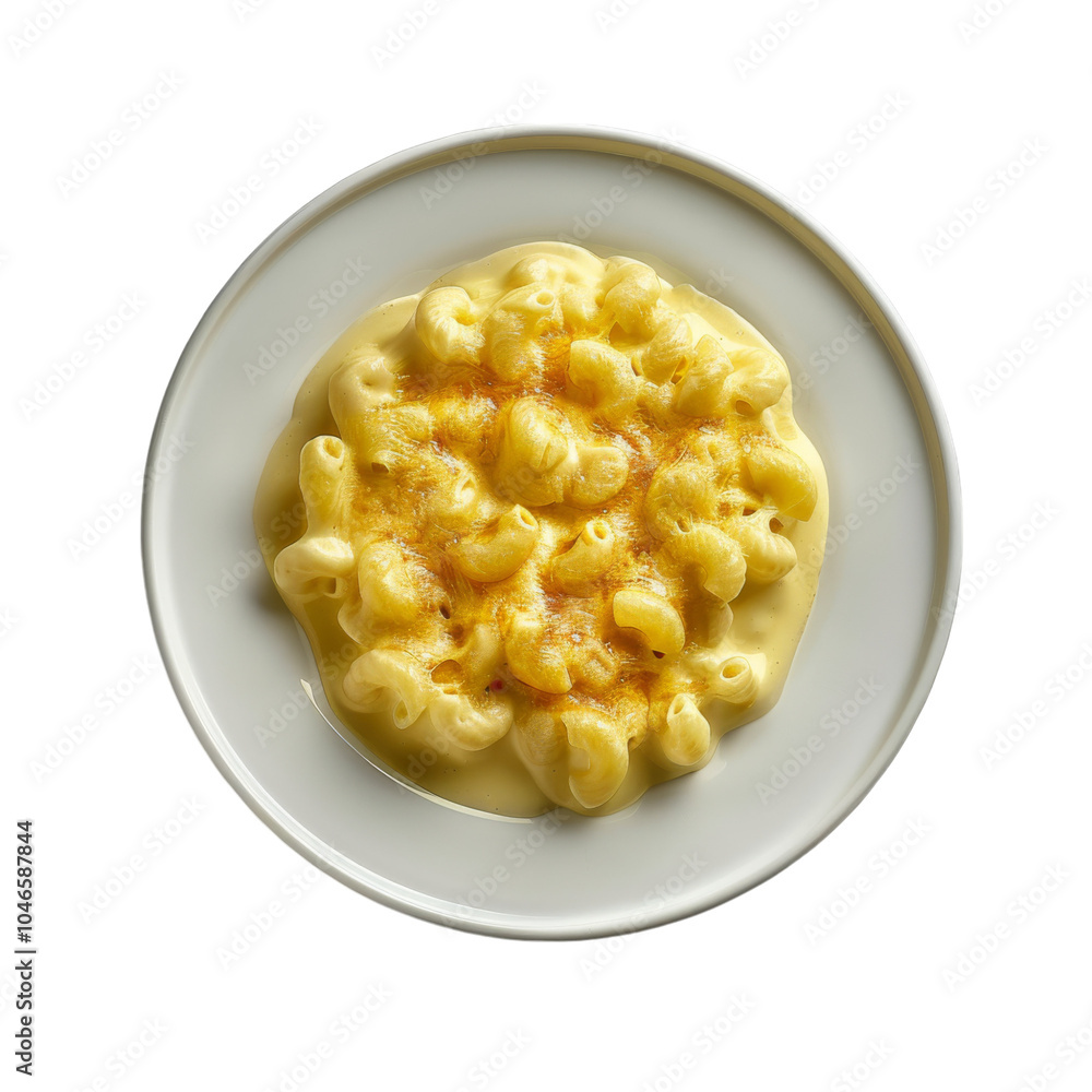 Mac and Cheese on a white plate, isolated transparent background, Generative AI Mac and Cheese on a white plate, isolated transparent background, Generative AI