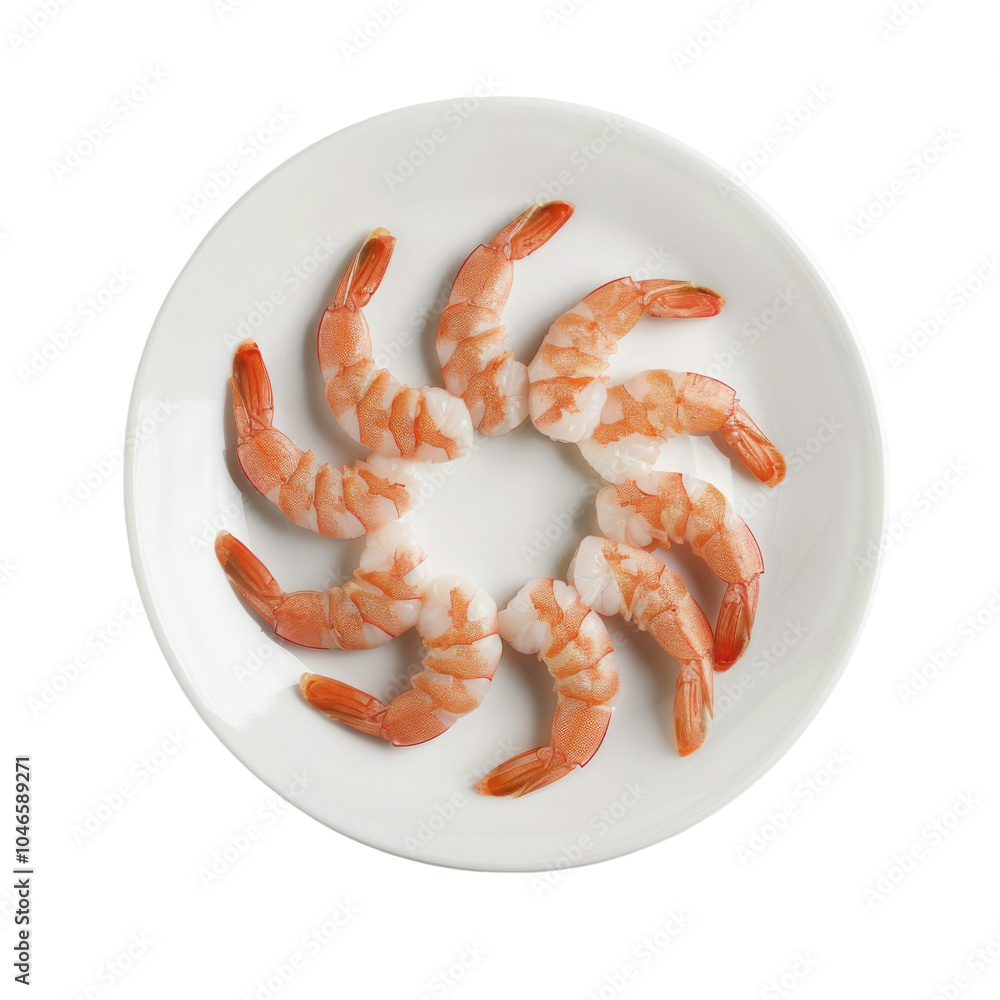 Shrimp Cocktail on a white plate, isolated transparent background, Generative AI Shrimp Cocktail on a white plate, isolated transparent background, Generative AI