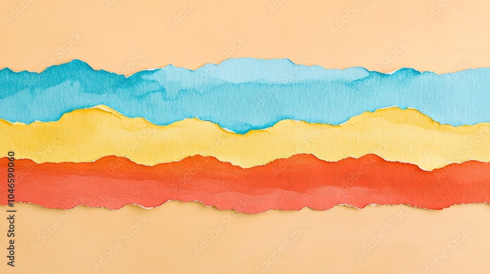  Banner with torn paper effect and textured