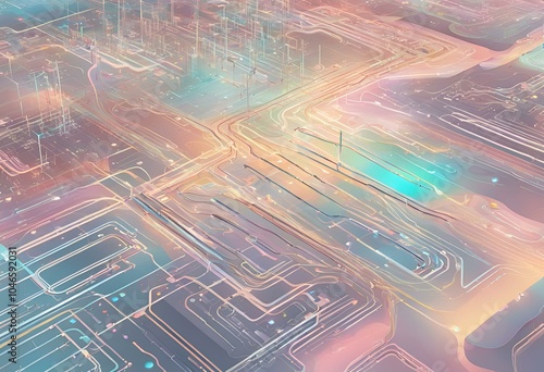 Abstract illustrations and concepts showcasing the development of the digital world and the latest technologies