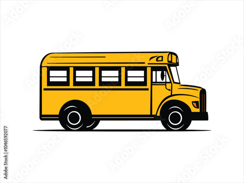 Vintage Yellow School Bus Illustrations - Retro Back to School Vector