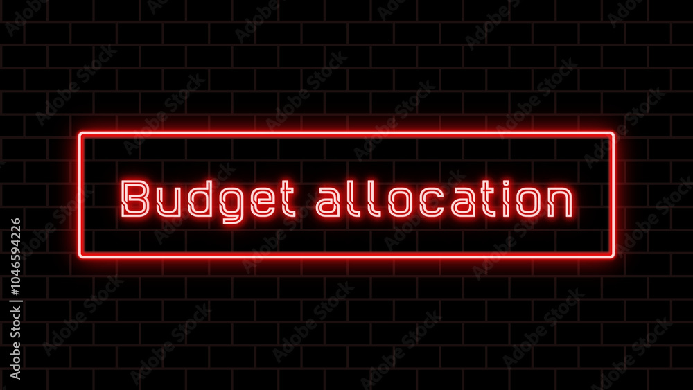 Budget allocation のネオン文字 Budget allocation のネオン文字
