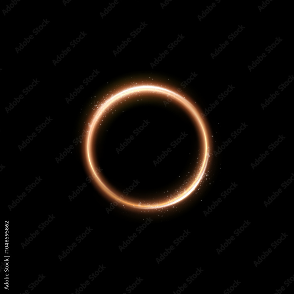 Month made of gold particles.shining sparkles.Frame.Vector image of a golden sparkling circle of stardust. Month made of gold particles.shining sparkles.Frame.Vector image of a golden sparkling circle of stardust.