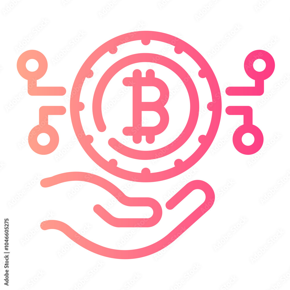 digital currency Line Gradient Icon digital currency Line Gradient Icon