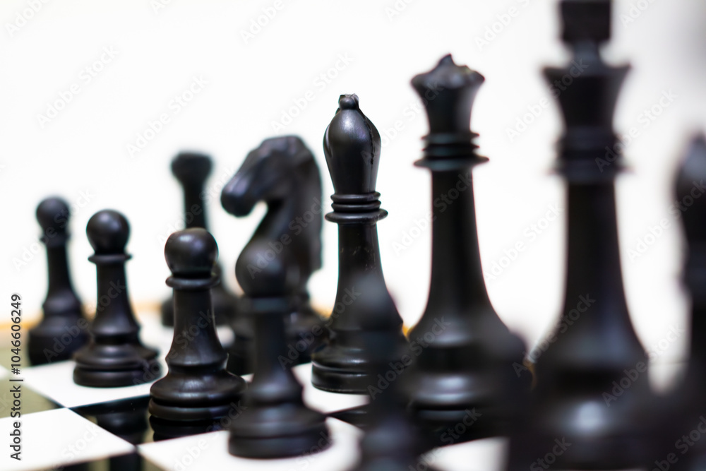 Chess Setup Close Up - Strategy and Logical Play Illustrated Chess Setup Close Up - Strategy and Logical Play Illustrated