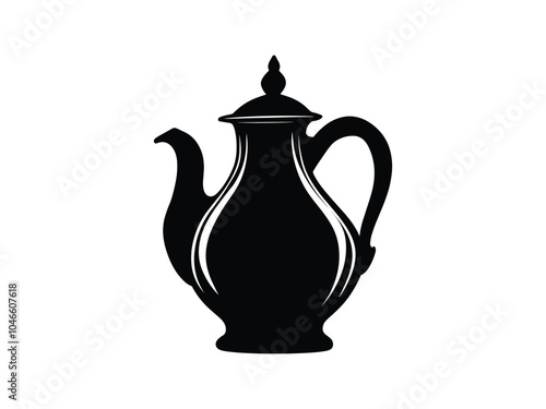 Back to School Teapot Silhouette Vector - Trendy Design for Digital Products