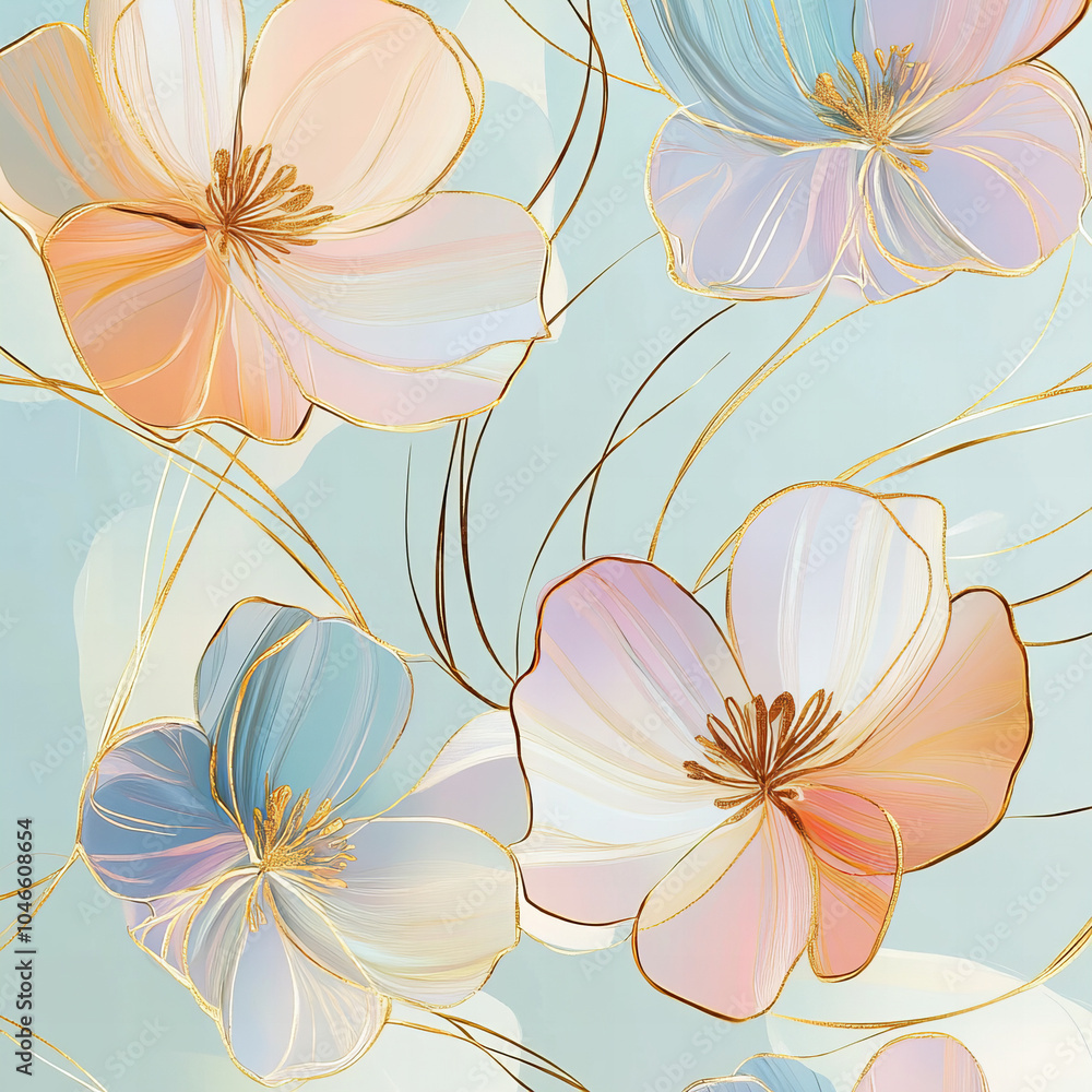 Fototapeta premium seamless pattern with flowers