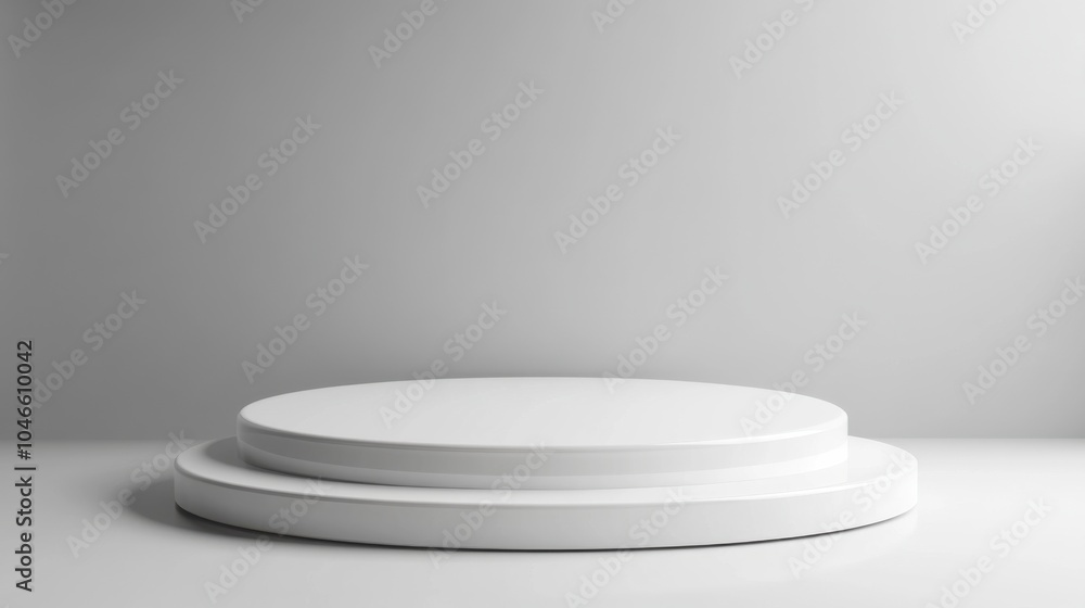 Create a podium mockup with a glossy white top. Create a podium mockup with a glossy white top.