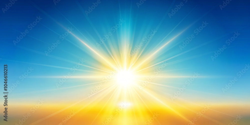 Obraz premium Minimalist Summer Background with Sun and Lens Flare for Relaxing Vibes, Warm Days, and Bright Skies - Perfect for Seasonal Themes and Sunny Aesthetic Designs