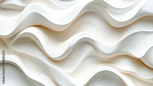 Abstract wavy white texture creating a soft and serene atmosphere.