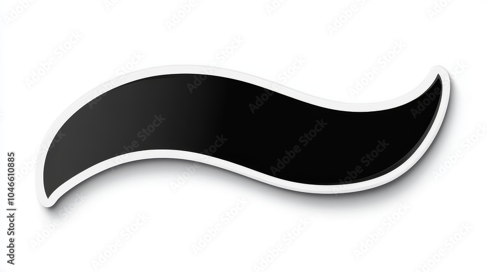 Stylized black wave shape on a clean white background, creating a modern design element. Stylized black wave shape on a clean white background, creating a modern design element.