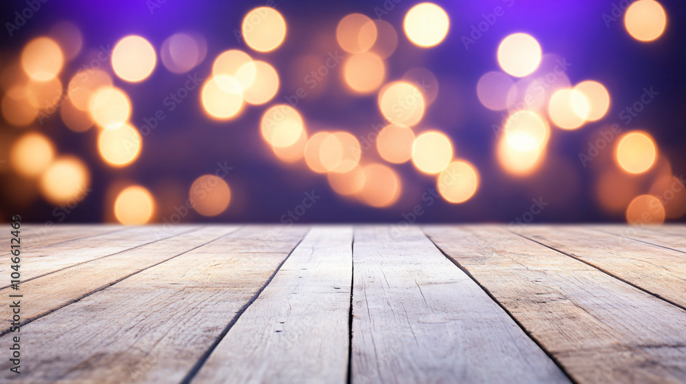 wooden floor with blurred background of warm, glowing lights creates cozy and inviting atmosphere, perfect for events or gatherings wooden floor with blurred background of warm, glowing lights creates cozy and inviting atmosphere, perfect for events or gatherings