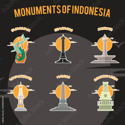 Indonesian monuments, minimalist, landmark, statue
