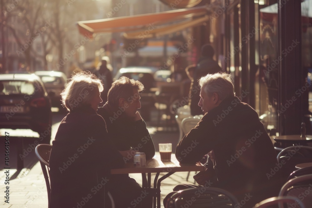 Unidentified people sitting at a street cafe in Paris, France Unidentified people sitting at a street cafe in Paris, France