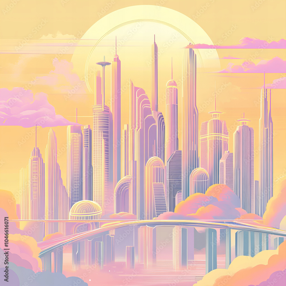 city skyline at sunset city skyline at sunset
