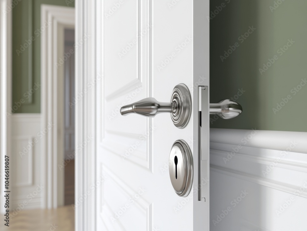 Open Door with Handle. Open Door with Handle.