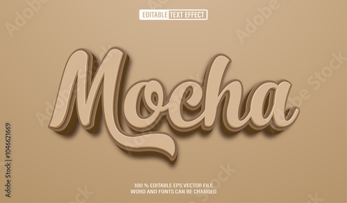 Editable 3d text style effect - Mocha Choco text effect Template