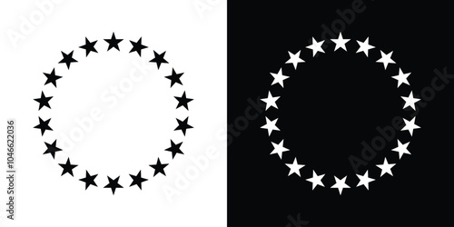 Stars radial circle flat design. Vector