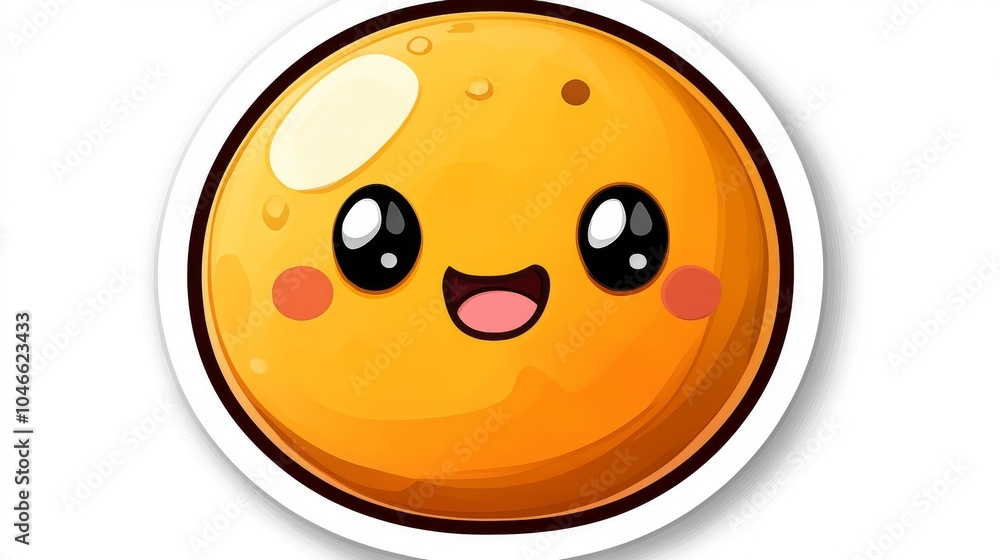 A cheerful, smiling orange fruit character with large eyes and rosy cheeks, showcasing a playful and fun design. A cheerful, smiling orange fruit character with large eyes and rosy cheeks, showcasing a playful and fun design.
