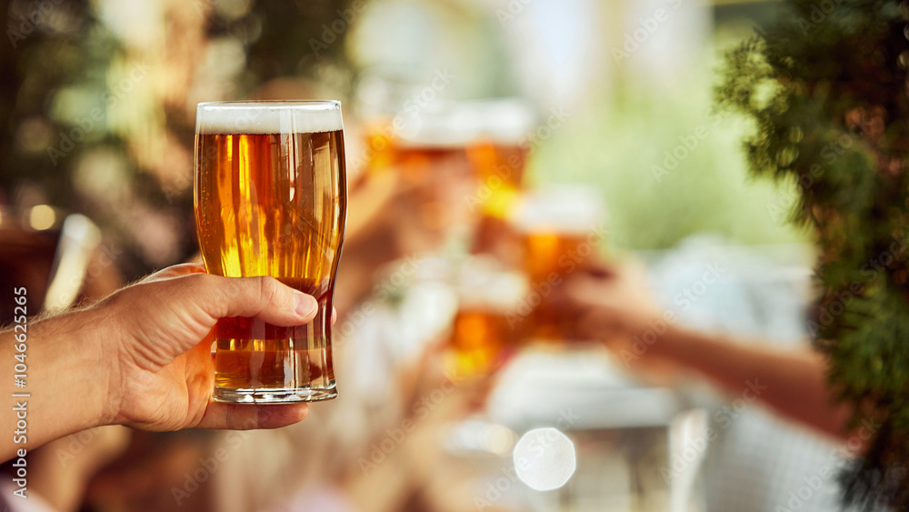 Drinks flow as emotions run high it's moment of pure joy and connection for sport fans reveling in glory of victory. Selective focus. Concept of Oktoberfest, brewery, vacation, Friday mood. Drinks flow as emotions run high it's moment of pure joy and connection for sport fans reveling in glory of victory. Selective focus. Concept of Oktoberfest, brewery, vacation, Friday mood.
