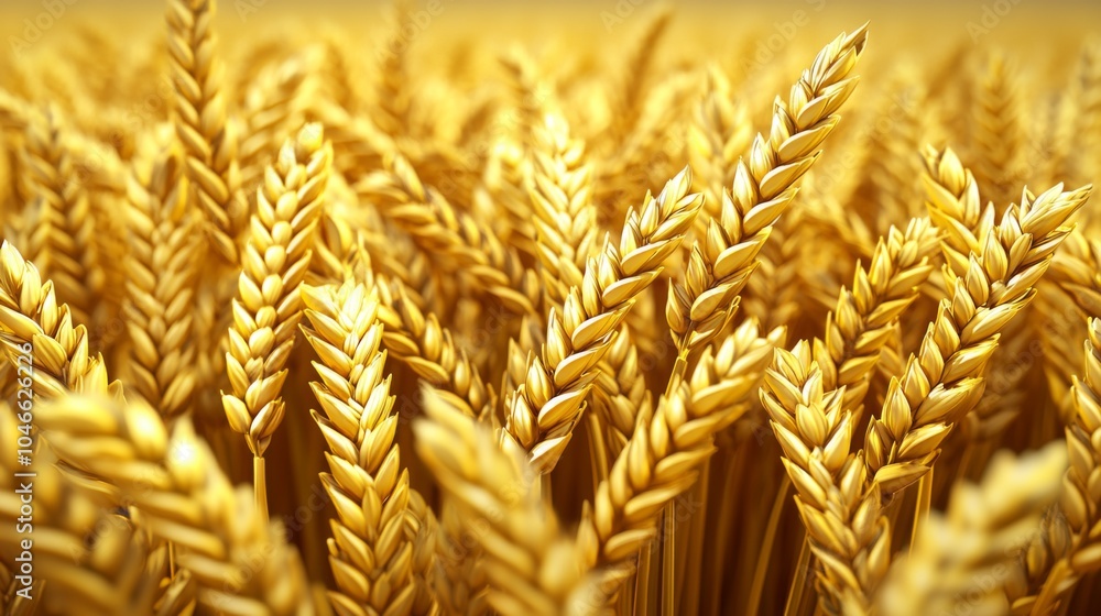 Golden Wheat Field with Ripe Grain Stalks Golden Wheat Field with Ripe Grain Stalks