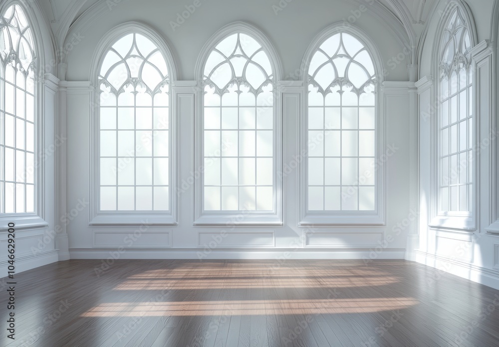 White Room Arched Windows. White Room Arched Windows.
