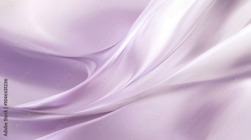 Obraz premium Smooth, shiny lavender satin fabric is flowing and forming elegant waves, creating a luxurious and sophisticated visual