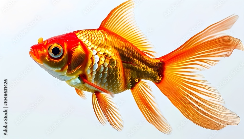 Fototapeta premium goldfish on white background
