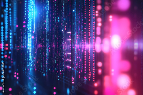 abstract futuristic background with pink blue glowing neon moving high speed wave lines and bokeh lights. Data transfer concept Fantastic wallpaper photo