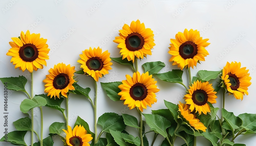 Obraz premium Sunflowers on a white background
