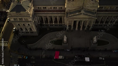 Panorama from the road on a Palace of a National Congress of Argentina, a left to right panorama  of a Congress
