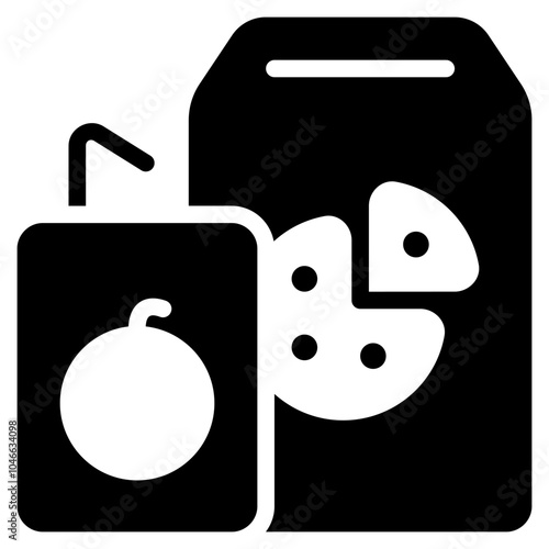 snack icon with glyph style. Suitable for website design, logo, app and UI. Based on the size of the icon in general, so it can be reduced.