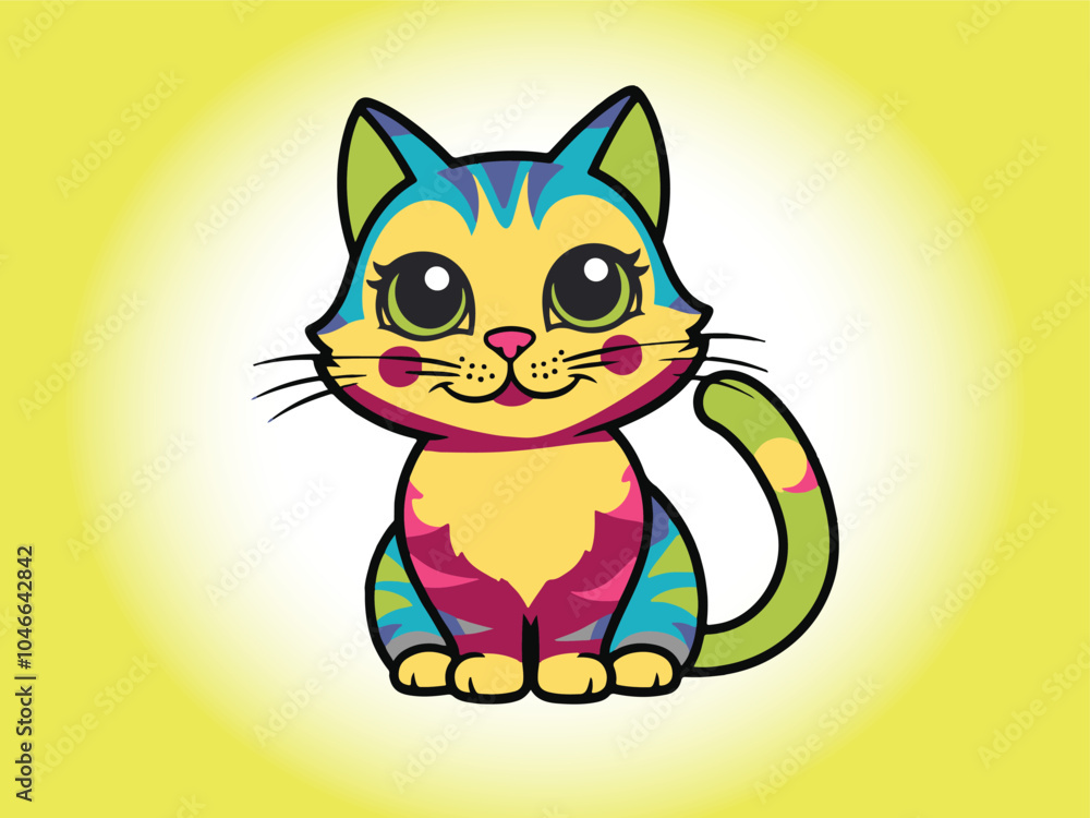 Cat flat vector cartoon style illustration Cat flat vector cartoon style illustration
