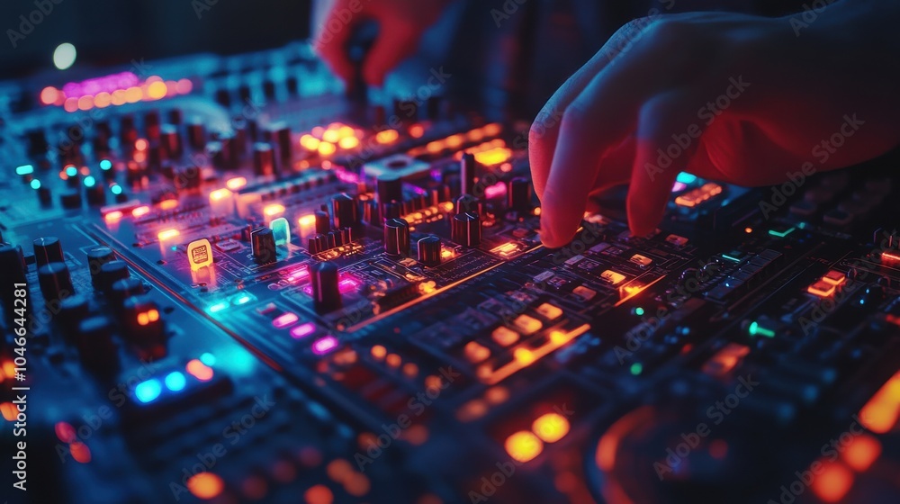 Obraz premium Electronic tech showcase with live demonstrations.